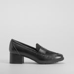 Mocasín tacón Hexaflex negro COMFEET
