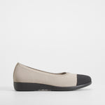Bailarina knit beige y negra COMFEET