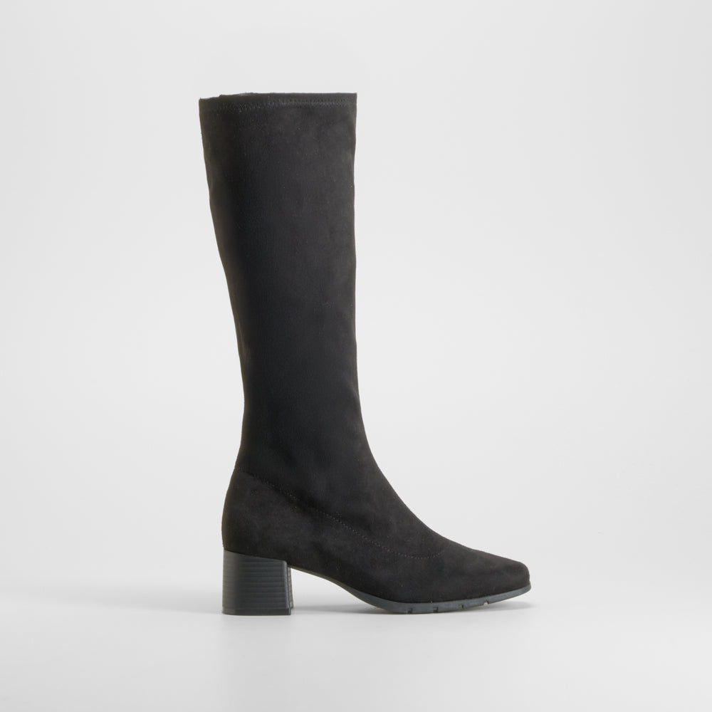 Bota tacón Double Fit elástico negra COMFEET