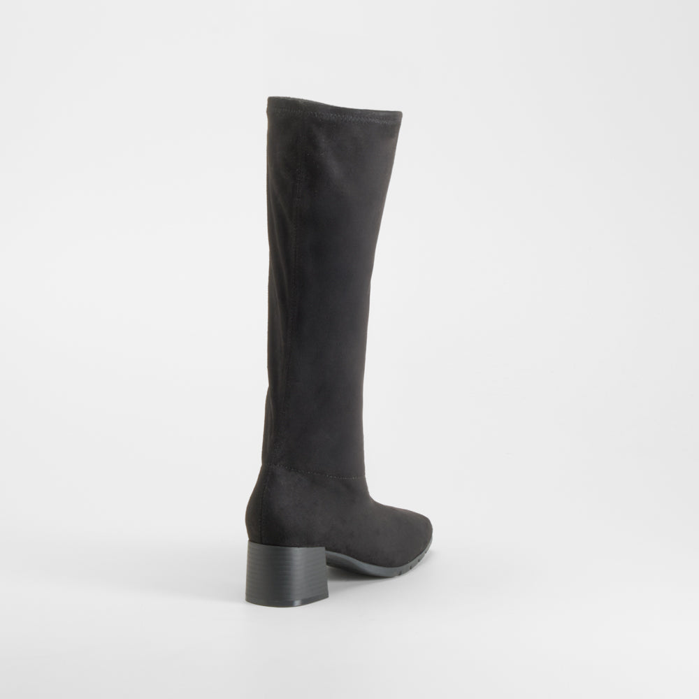 Bota tacón Double Fit elástico negra COMFEET
