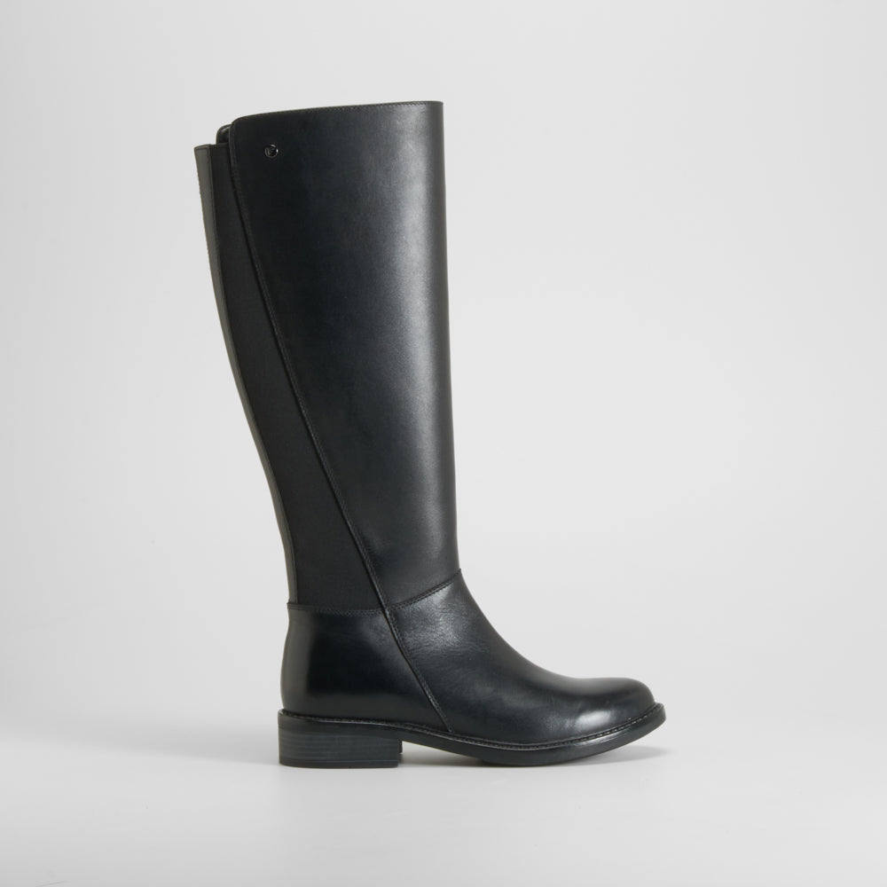 Bota alta piel negra FOSCO
