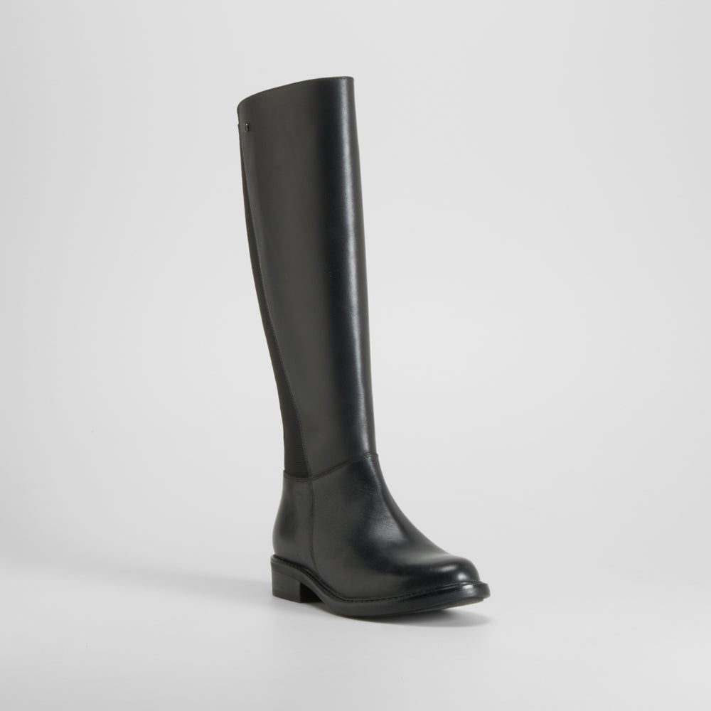 Bota alta piel negra FOSCO