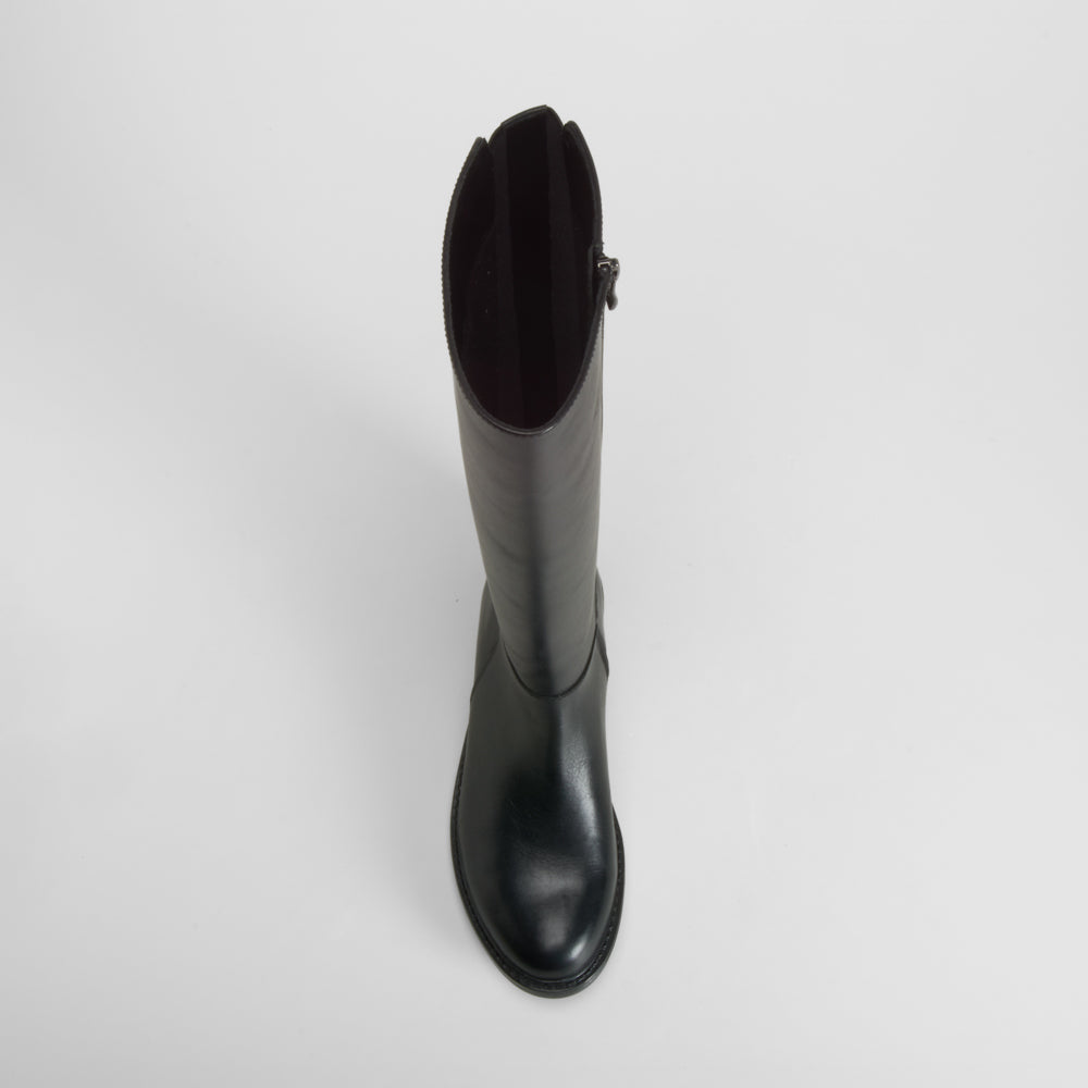 Bota alta piel negra FOSCO