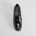 Mocasín tacón plataforma charol negro PICCOLA PIU