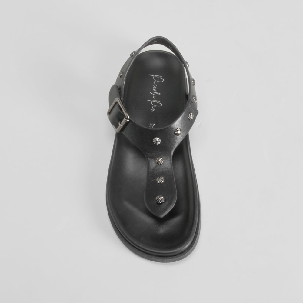 Sandalia bio tachuelas negra PICCOLA PIU