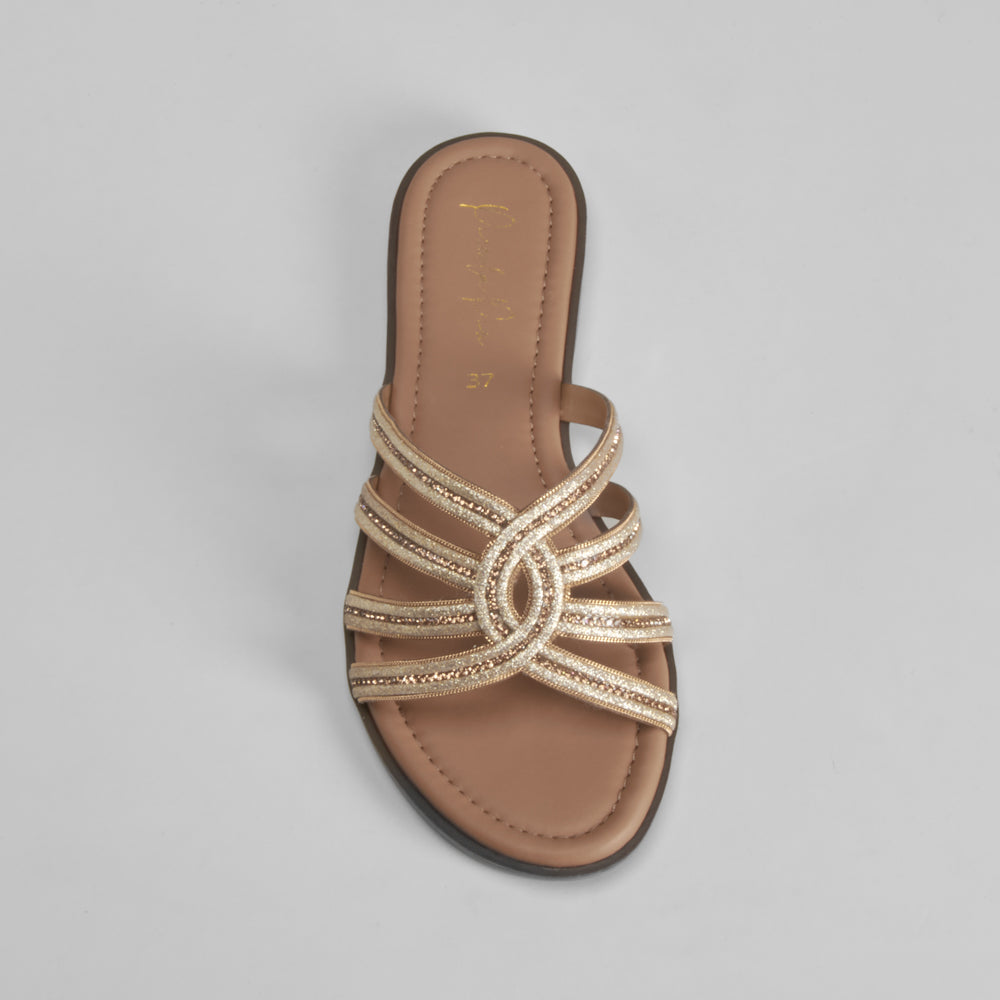 Sandalia tiras brillo oro PICCOLA PIU