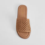 Sandalia plana plana trenzada beige PICCOLA PIU