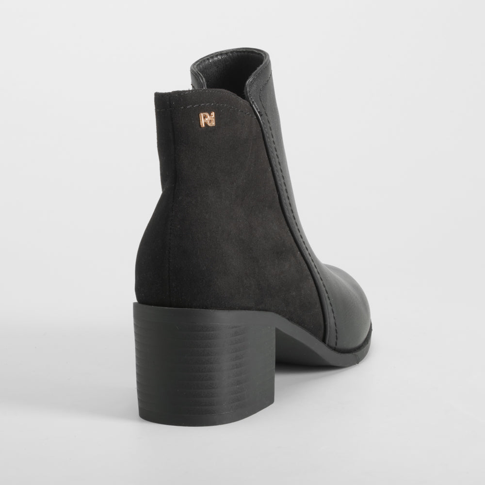 Botín tacón combinado negro PICCOLA PIU