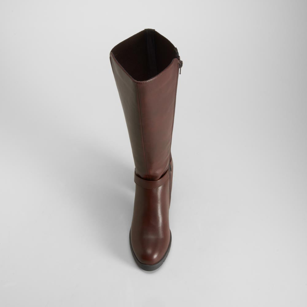 Bota alta tacón hebilla marrón PICCOLA PIU