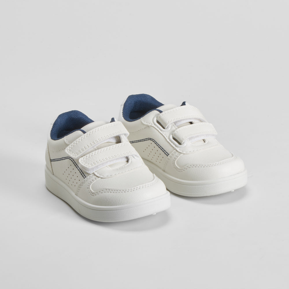 Deportiva con velcro bebé blanca y azul UTWO