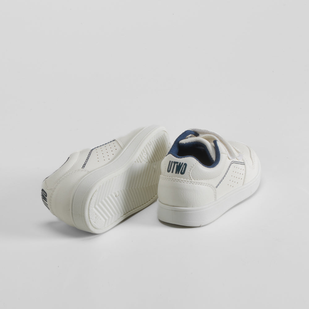 Deportiva con velcro bebé blanca y azul UTWO