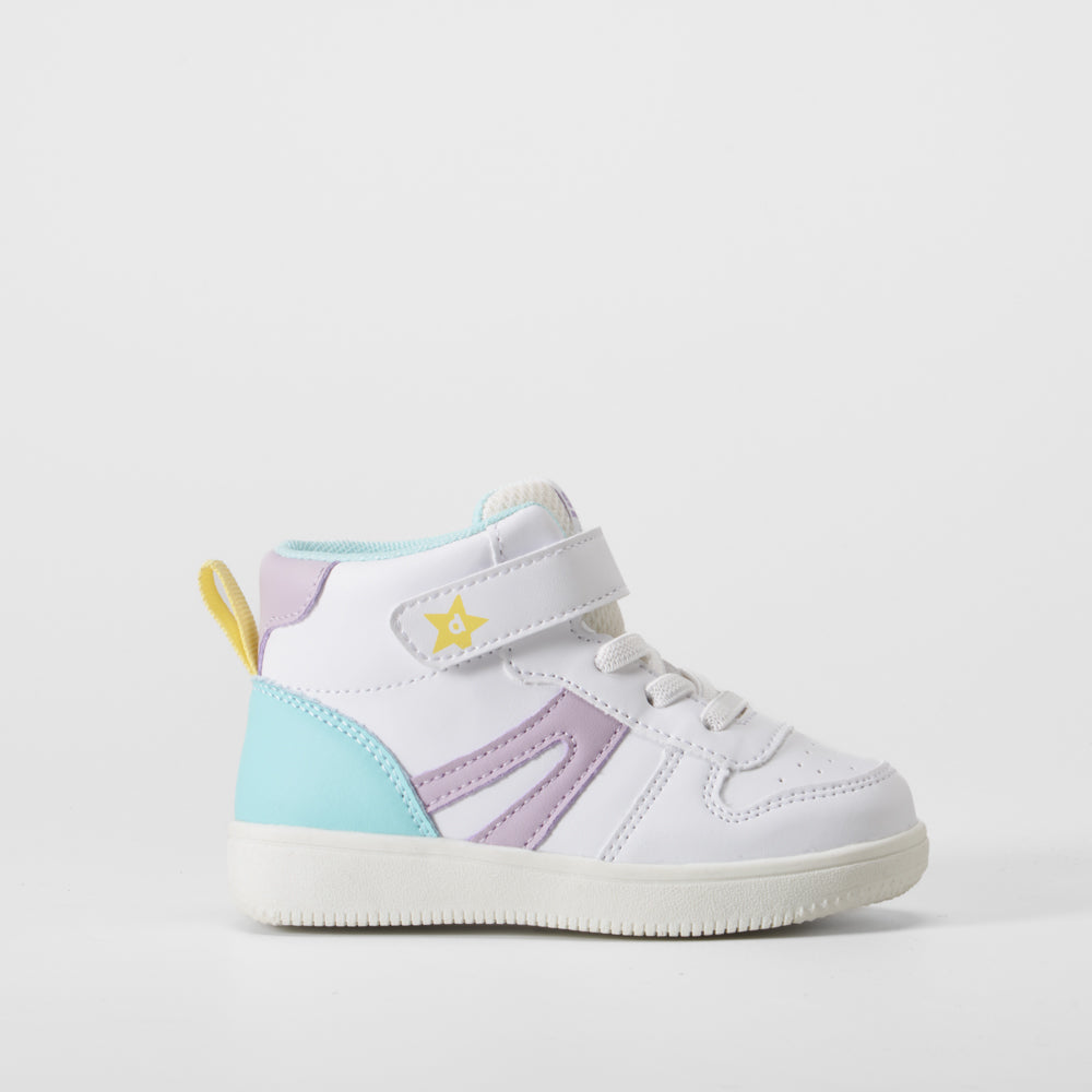 Deportiva alta bebé blanca y color BACHE