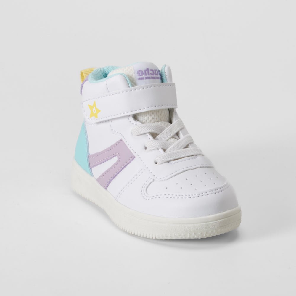 Deportiva alta bebé blanca y color BACHE
