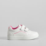Deportiva con velcro bebé blanca y rosa UTWO