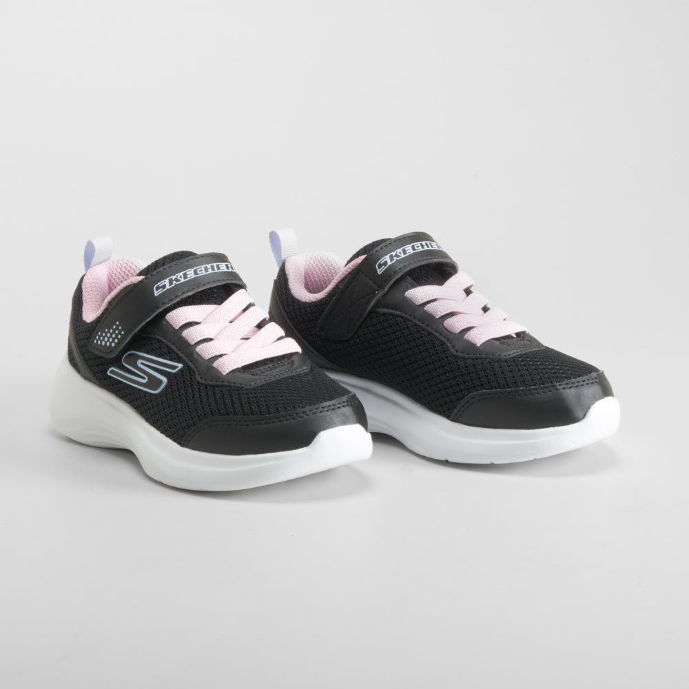 Deportiva selectors infantil negra y rosa SKECHERS