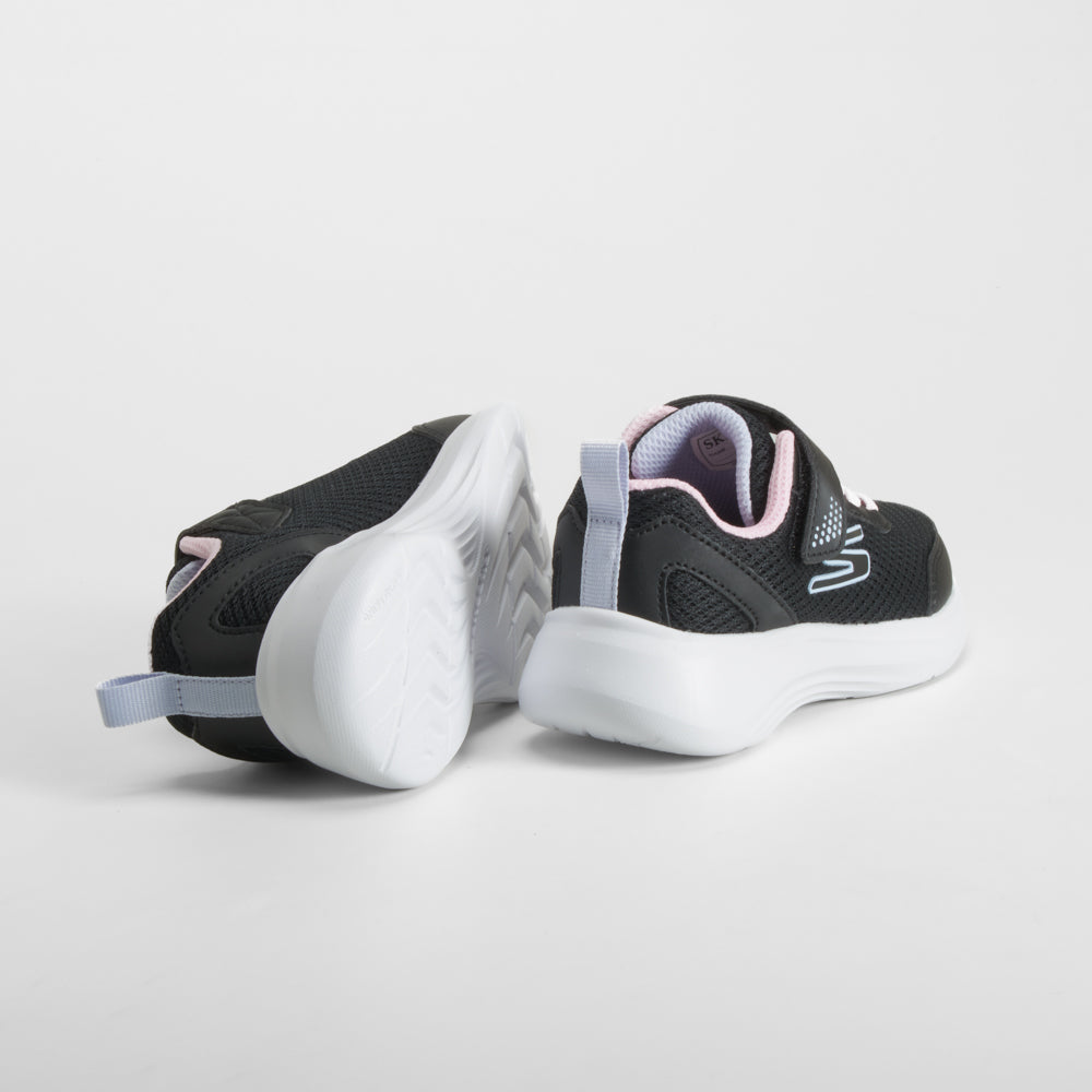 Deportiva selectors infantil negra y rosa SKECHERS