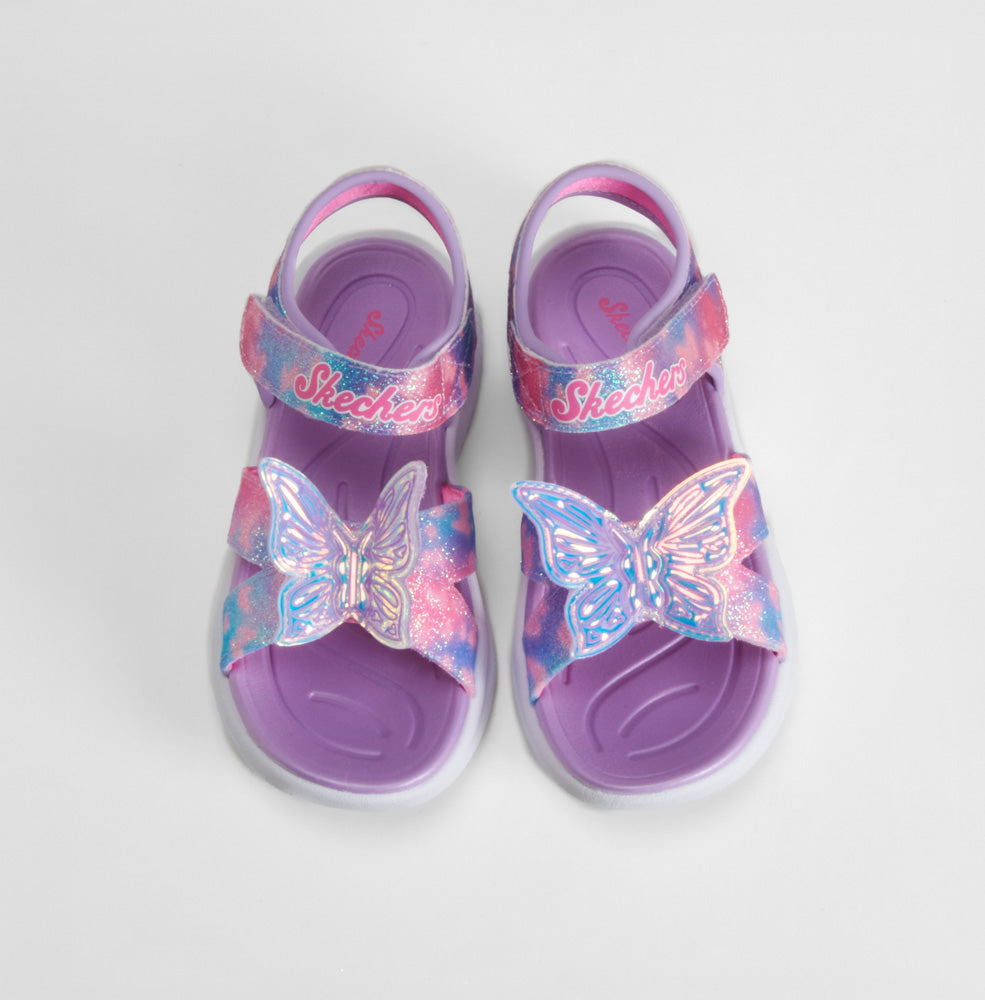 Sandalia deportiva mariposa rosa y lila SKECHERS