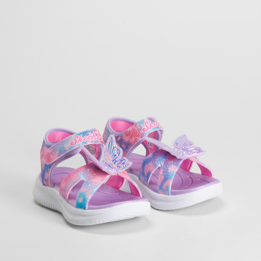 Sandalia deportiva mariposa rosa y lila SKECHERS