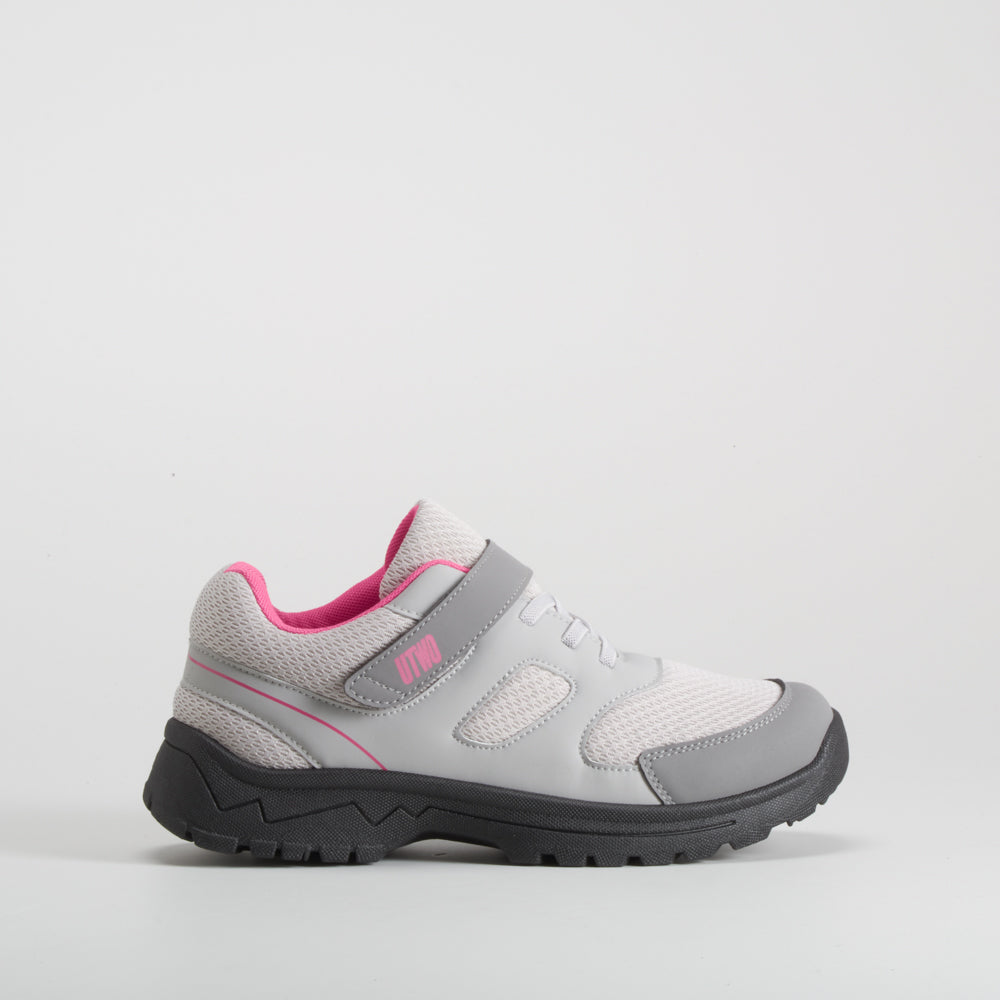 Deportiva trekking juvenil gris y rosa UTWO