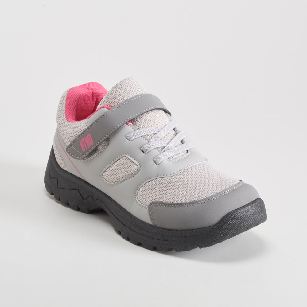 Deportiva trekking juvenil gris y rosa UTWO