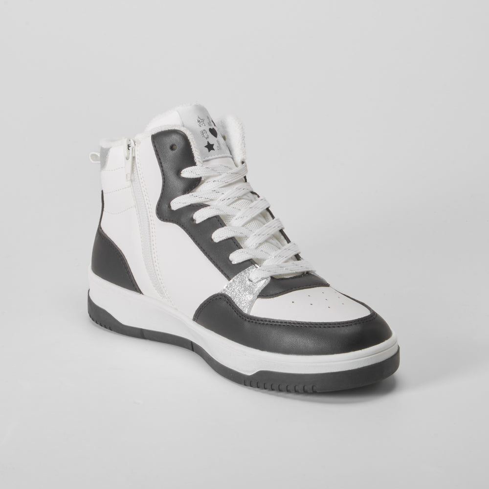 Deportiva alta blanca y negra OH GIRL