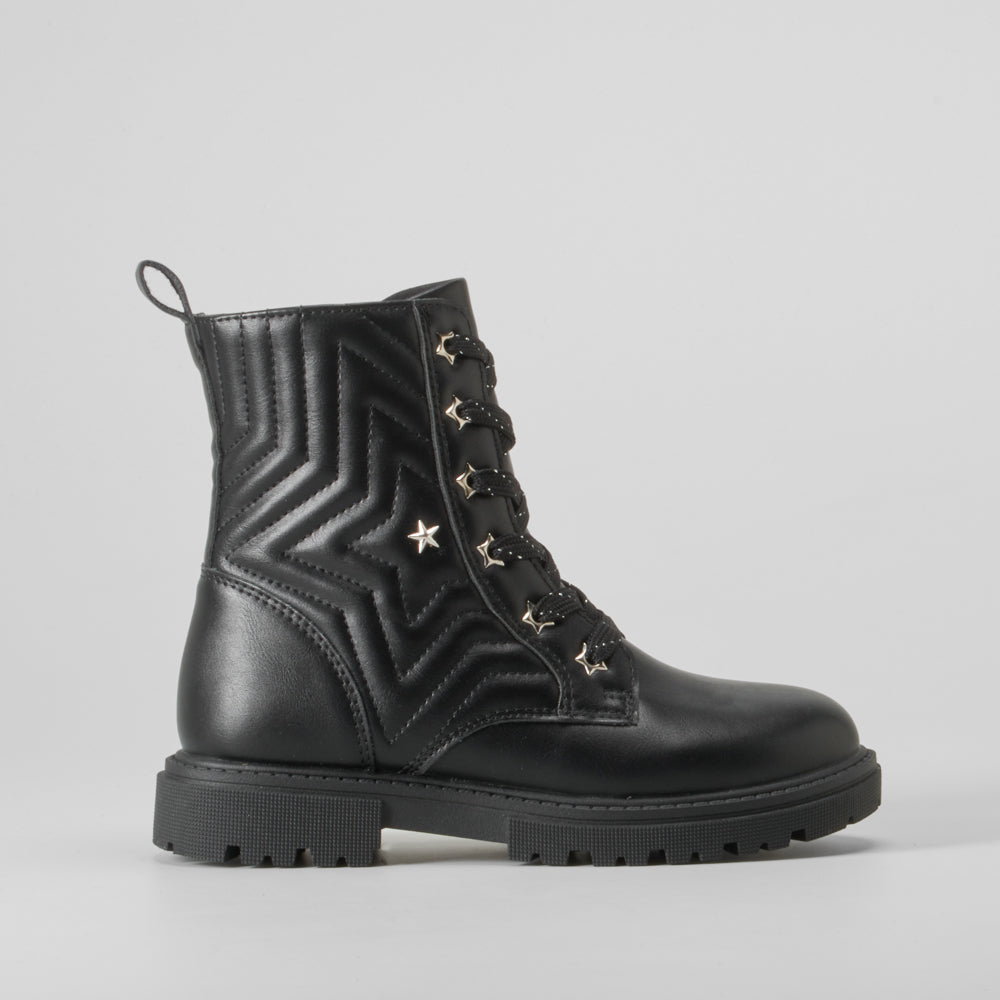 Bota estrella juvenil negra OH GIRL