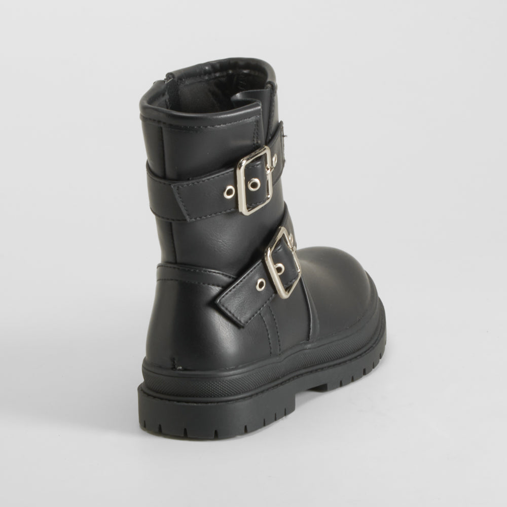 Bota hebillas negra juvenil OH GIRL