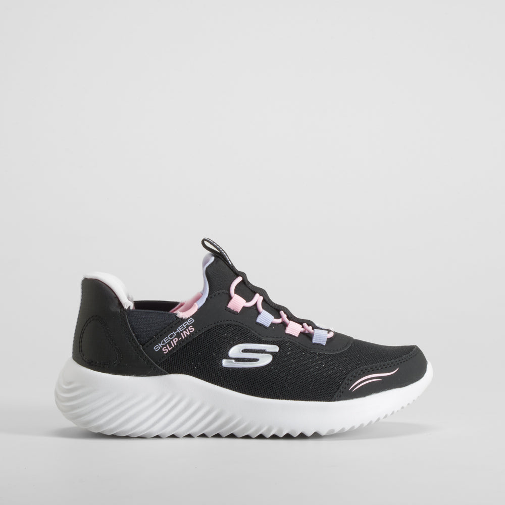 Deportiva slip ins bounder lavanda negra SKECHERS