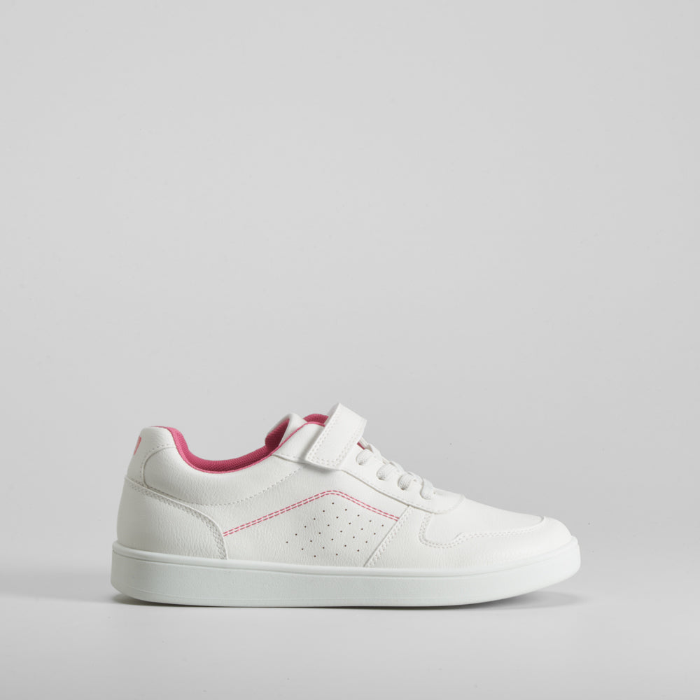 Deportiva con velcro blanca y rosa UTWO