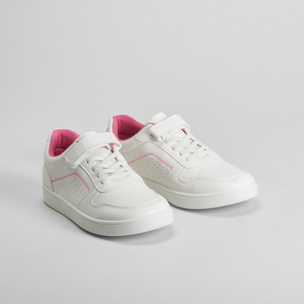 Deportiva con velcro blanca y rosa UTWO