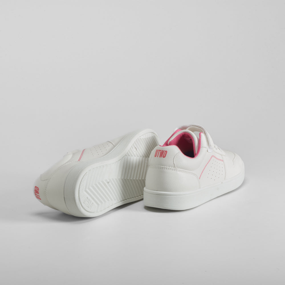 Deportiva con velcro blanca y rosa UTWO