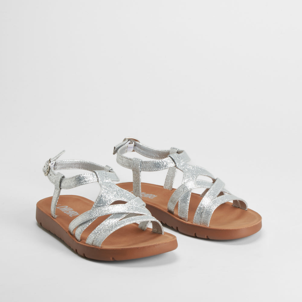 Sandalia de tiras glitter plata OH GIRL