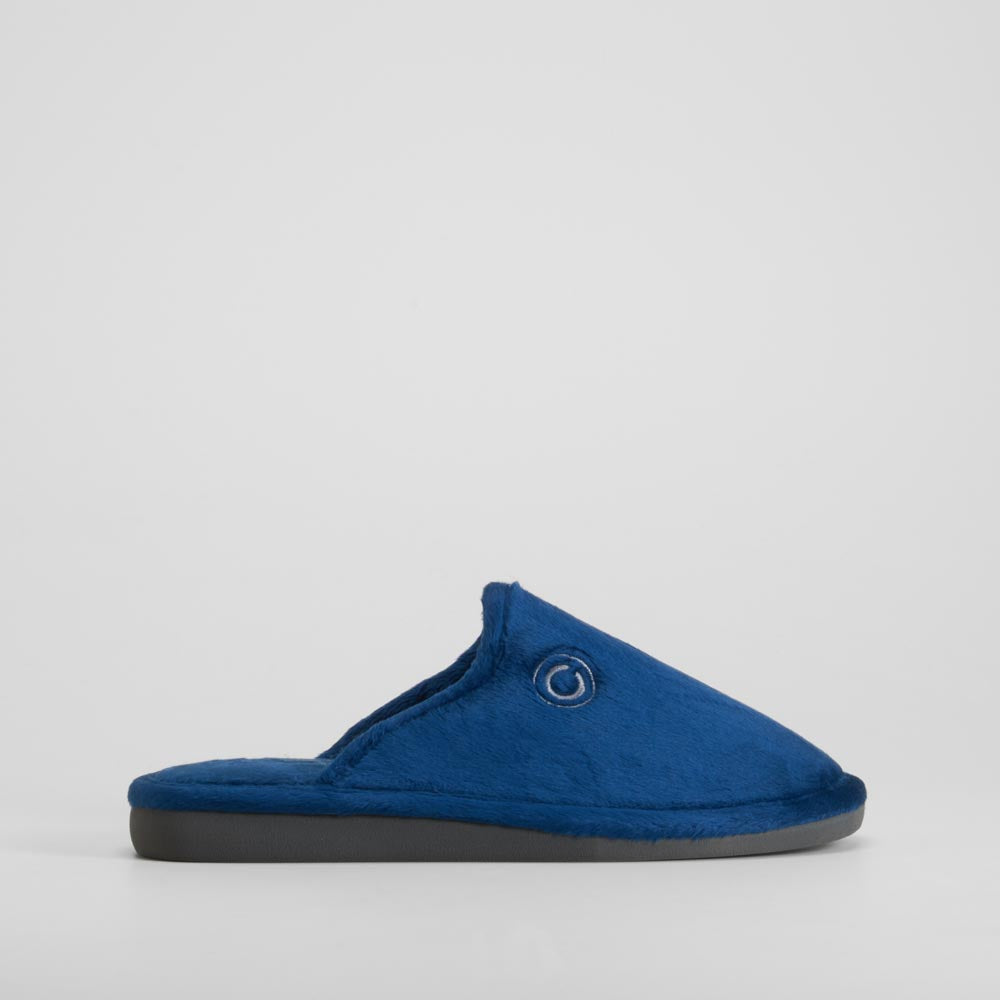 Zapatilla casa terciopelo azul COMFEET