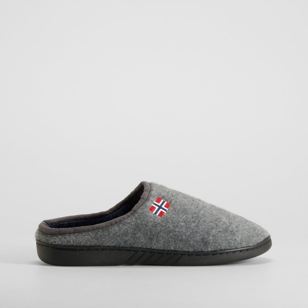 Zapatilla casa felpa bandera gris OLYNE