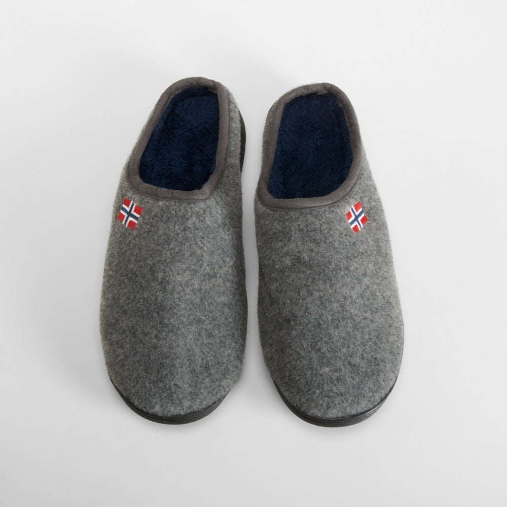 Zapatilla casa felpa bandera gris OLYNE