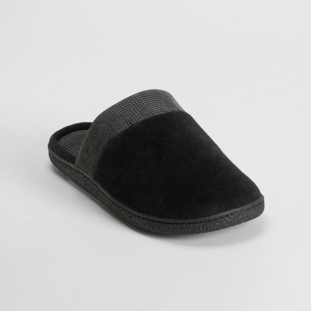 Zapatilla casa terciopelo negra OLYNE