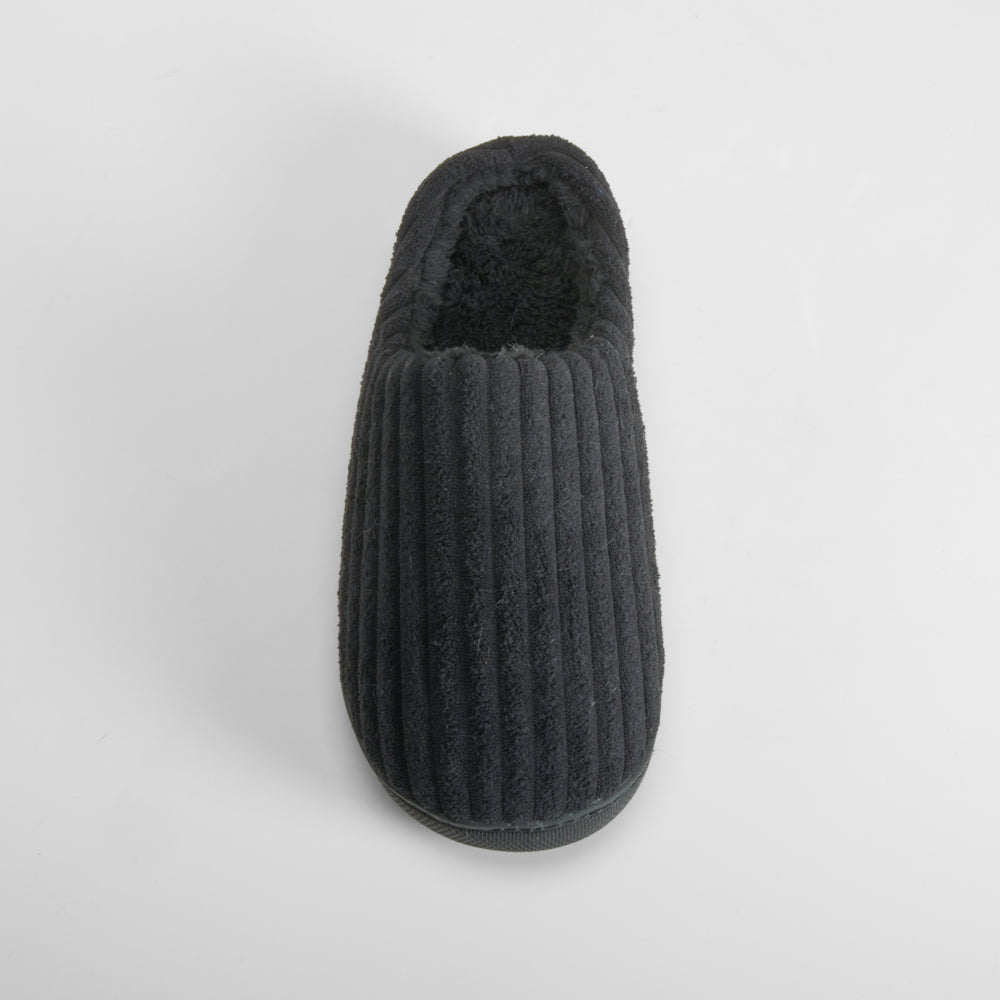 Zapatilla casa pana gruesa negra OLYNE