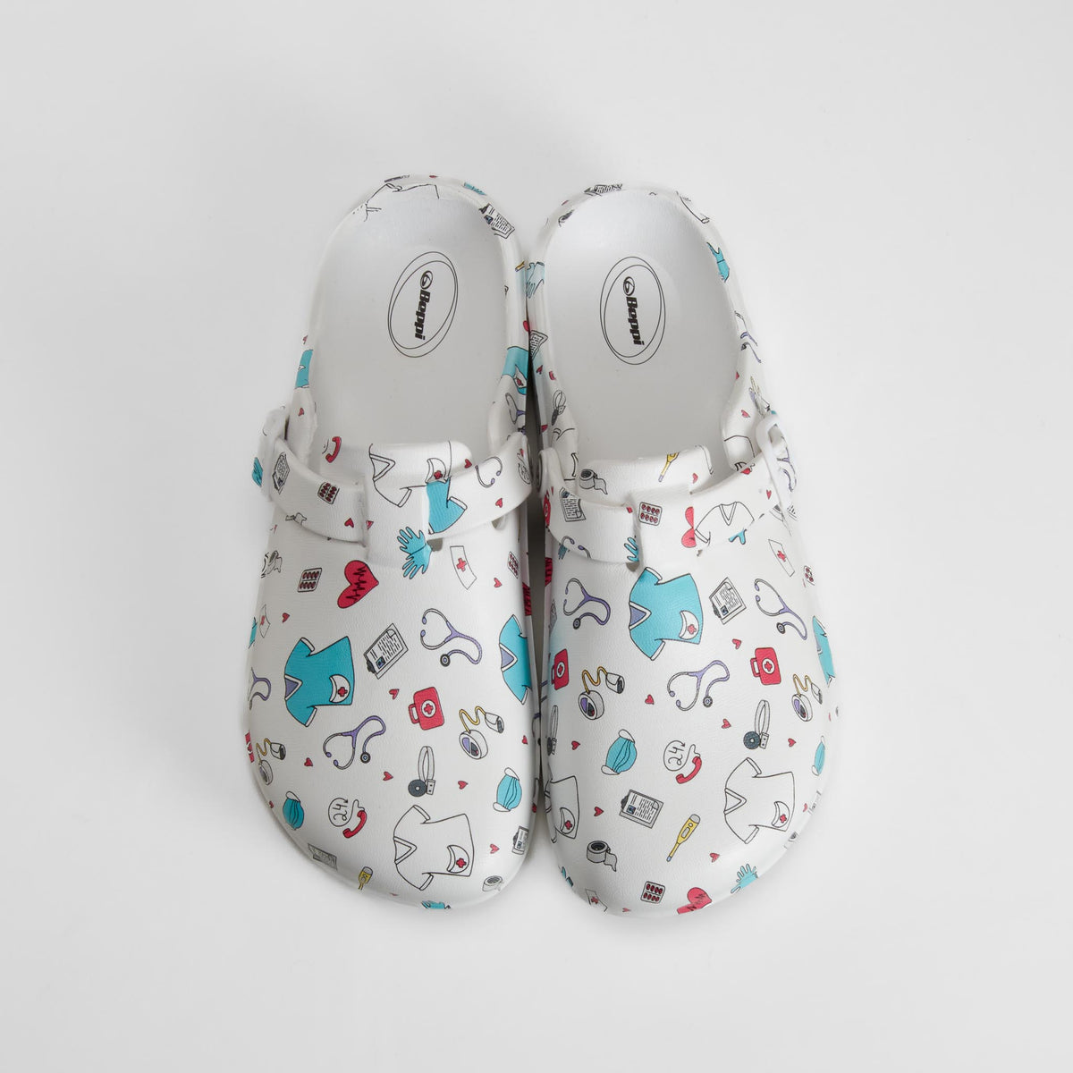 Zueco enfermera estampado sanitario blanco BEPPI