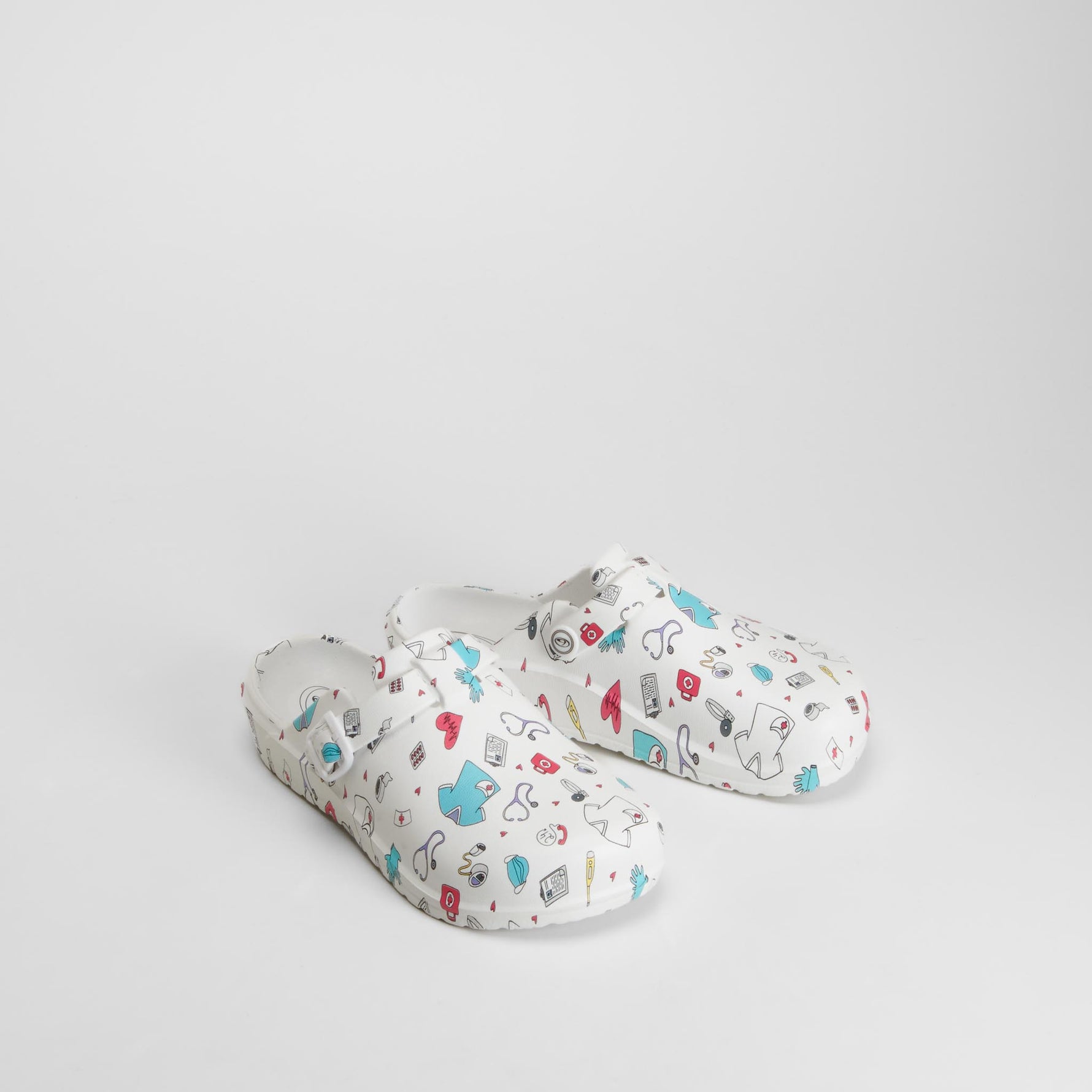 Zueco enfermera estampado sanitario blanco BEPPI