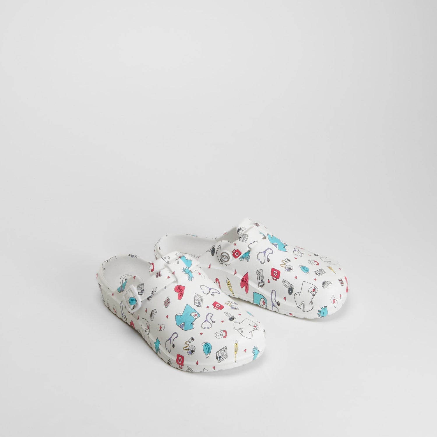 Zueco enfermera estampado sanitario blanco BEPPI