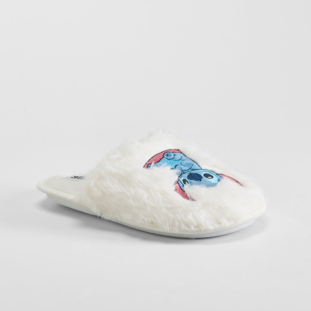 Zapatilla casa pelo blanca STITCH
