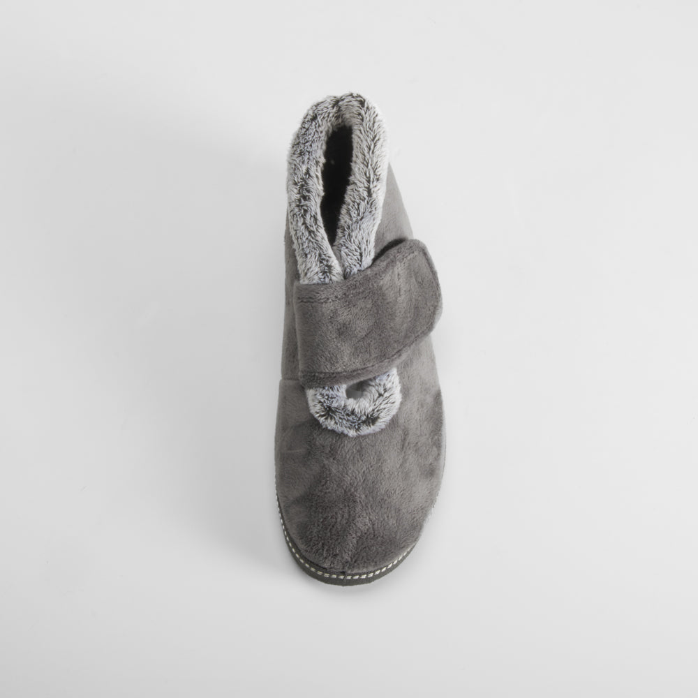Zapatilla bota velcro gris COMFEET