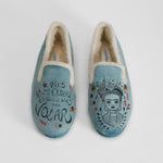 Zapatilla de casa Frida ilustrada verde COMFEET