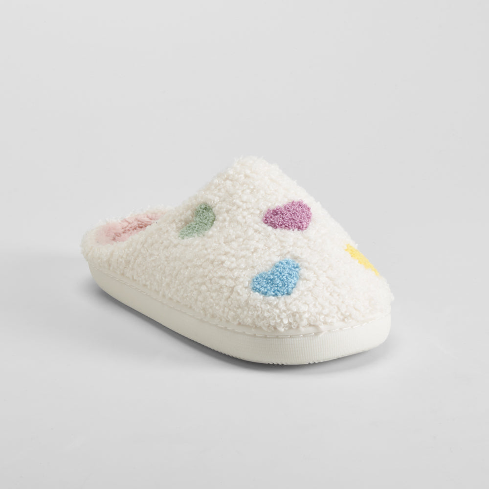 Zapatilla casa corazones blanca OLYNE