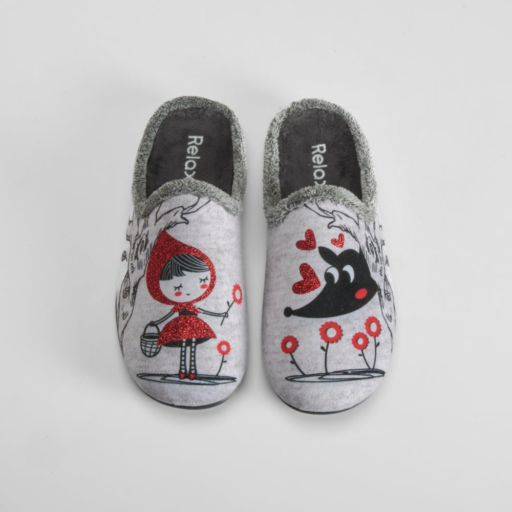 Zapatilla casa caperucita gris OLYNE