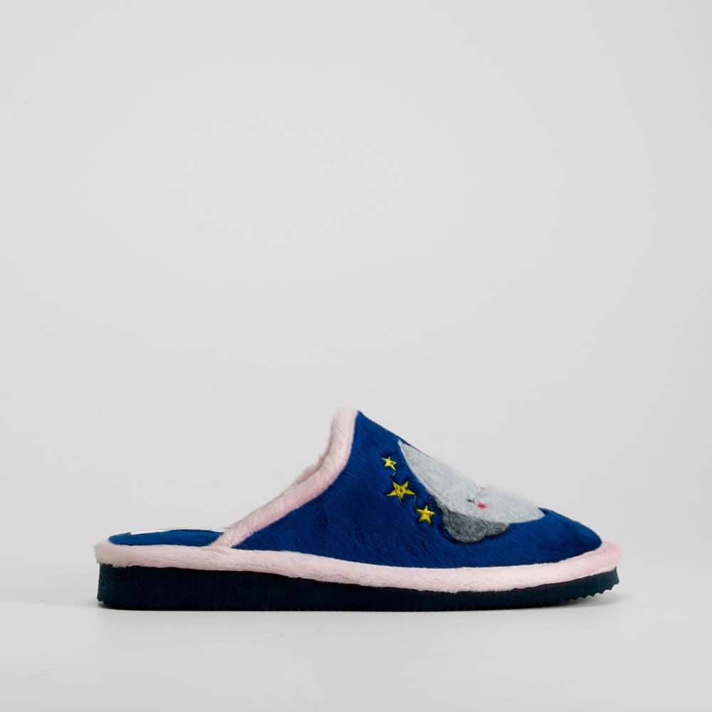 Zapatilla de casa noche azul OLYNE