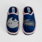Zapatilla de casa noche azul OLYNE