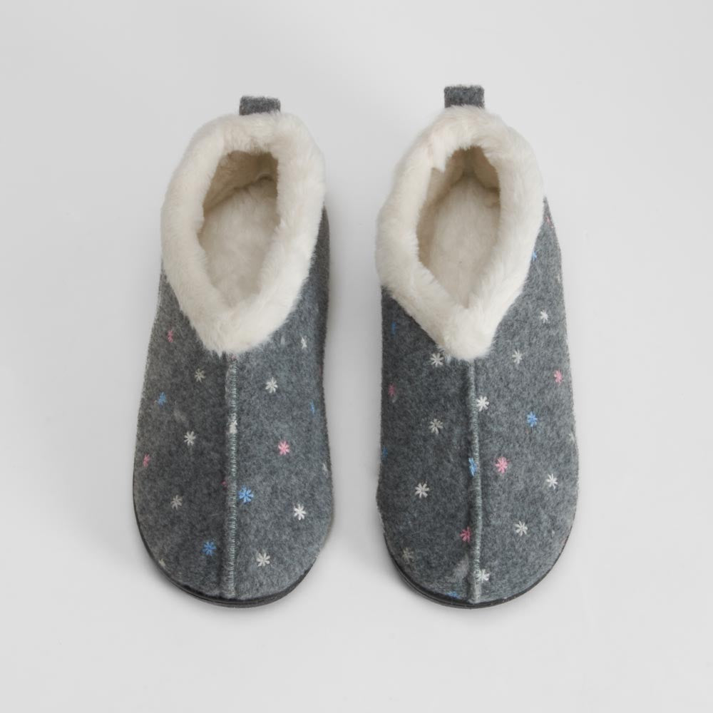 Zapatilla casa fieltro gris corazones OLYNE
