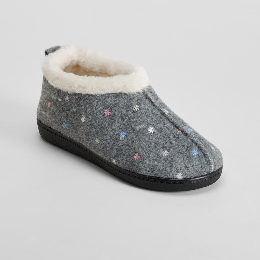 Zapatilla casa fieltro gris corazones OLYNE