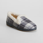 Zapatilla casa gris cuadros cálida OLYNE